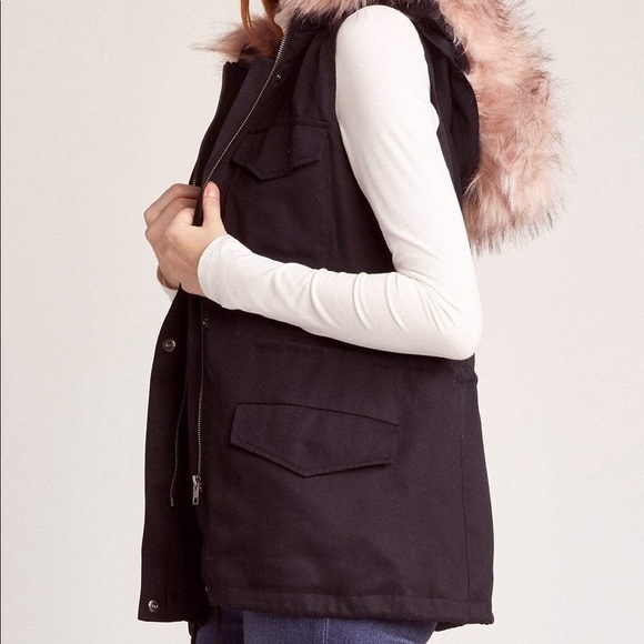 Anthro BB Dakota Brand Black Zip & Button Vest - Picture 2 of 6